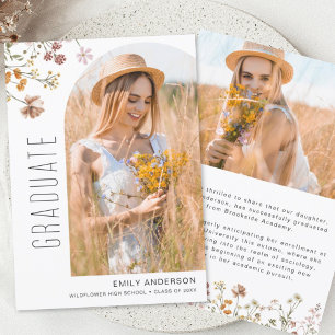 Wildflower Bloom Graduation Photo Announcement