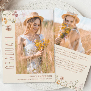 Wildflower Bloom Graduation Photo Announcement