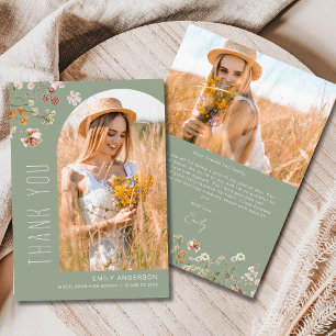 Wildflower Bloom Graduation Photo Thank You