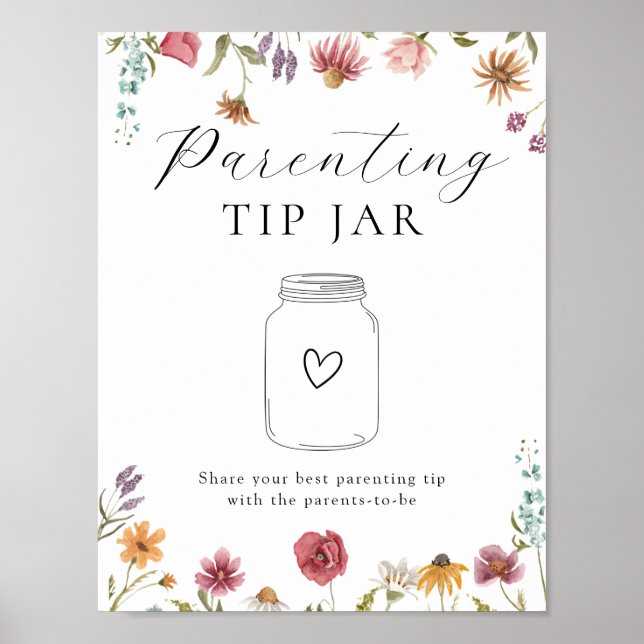 Wildflower Bloom Parenting Tip Jar  Poster (Front)