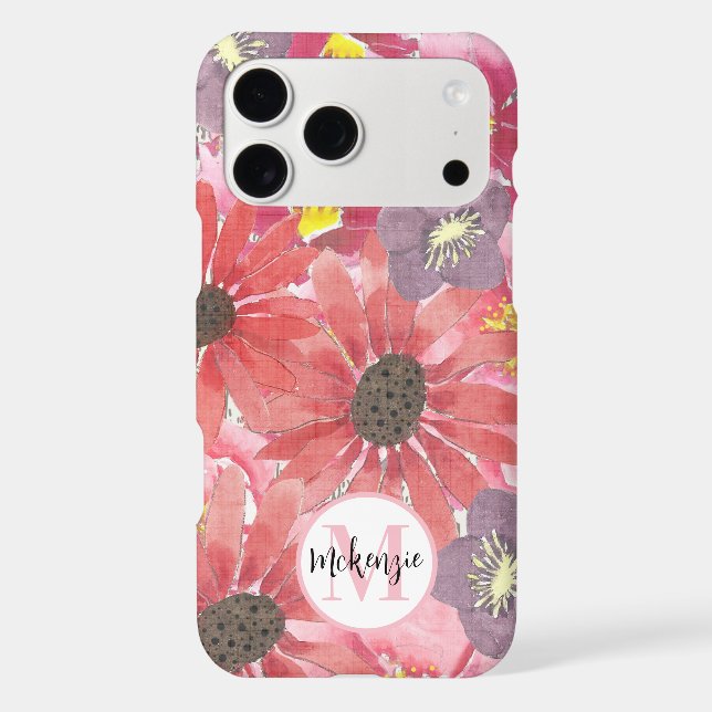 Wildflower Bloom Watercolor Floral Pattern  (Back)