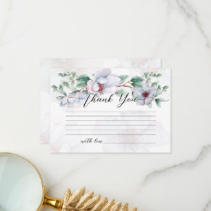Wildflower bloom watercolor thank you card
