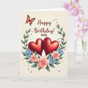 Wildflower Blooming Delicate Floral Birthday Card 