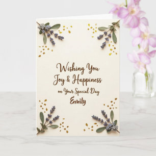 Wildflower Blooming Delicate Floral Birthday Card 