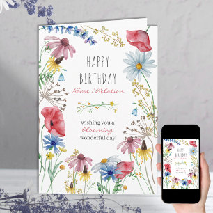 Wildflower Blooming Wonderful Floral Frame Card