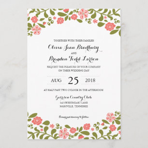 Wildflower Blossoms Wedding Invitation