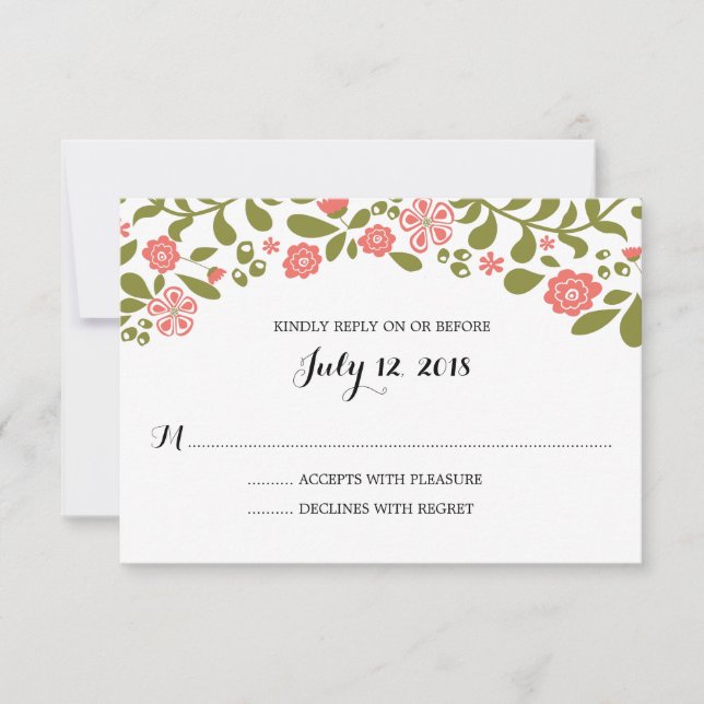 Wildflower Blossoms | Wedding RSVP (Front)