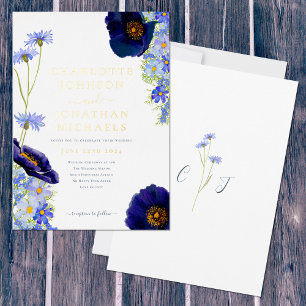 Wildflower Blue and Gold Rustic Wedding