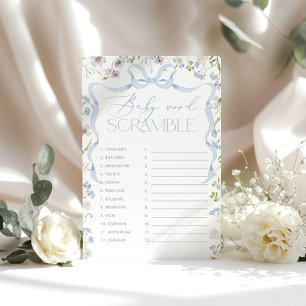 Wildflower Blue Bow Baby word Scramble game