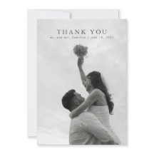 Wildflower Blue Elegant Wedding Thank You Card