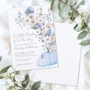Wildflower Blue Pumpkin Baby Shower Invitation