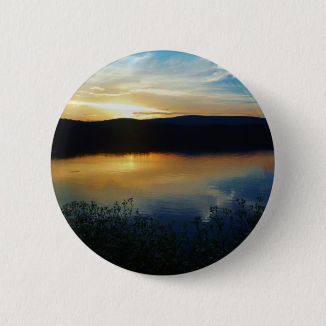 Wildflower, Blue sunset 6 Cm Round Badge (Front)