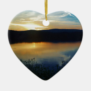 Wildflower, Blue sunset Ceramic Ornament