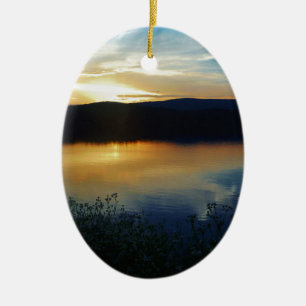 Wildflower, Blue sunset Ceramic Tree Decoration