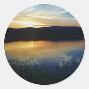 Wildflower, Blue sunset Classic Round Sticker