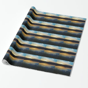Wildflower, Blue sunset Wrapping Paper