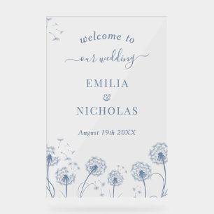 Wildflower Blue Wedding Welcome Sign