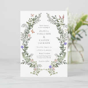 Wildflower Bohemian Garden Wedding Invitation