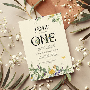 Wildflower Boho 1st Birthday Girl  Invitation