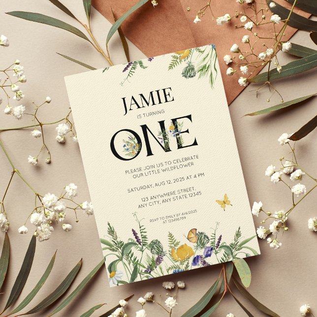 Wildflower Boho 1st Birthday Girl  Invitation (Creator Uploaded)