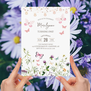 Wildflower Boho 1st Birthday Invitation