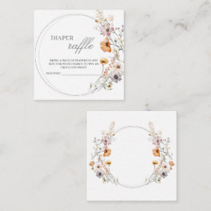 Wildflower Boho Baby Shower Diaper Raffle Card