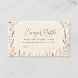 Wildflower Boho Baby Shower Diaper Raffle Enclosure Card