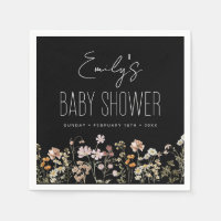 Wildflower Boho Baby Shower In Bloom Black