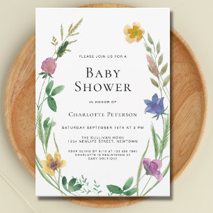 Wildflower Boho Baby Shower Invitation