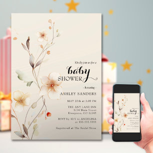 Wildflower Boho Baby Shower Invitation