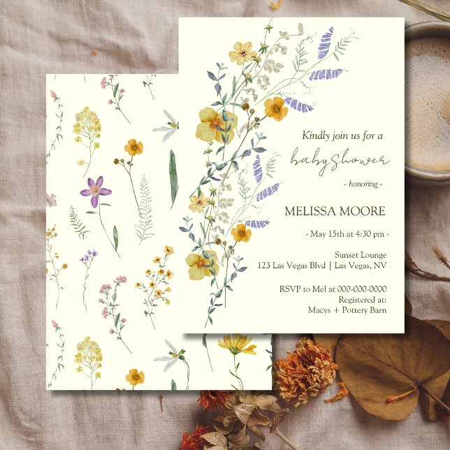 Wildflower Boho Baby Shower Invitation (Creator Uploaded)