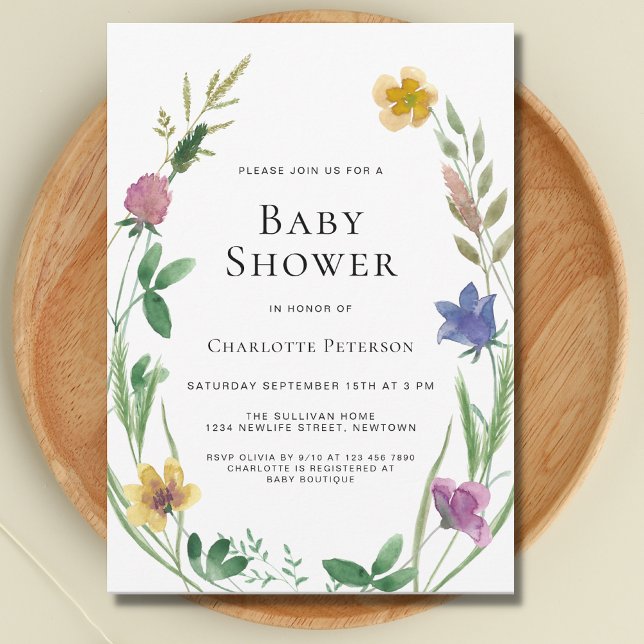 Wildflower Boho Baby Shower Invitation (Creator Uploaded)