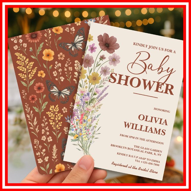 Wildflower Boho Baby Shower Invitation (Creator Uploaded)