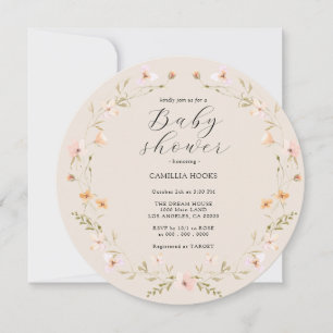 Wildflower Boho Baby Shower Invitation