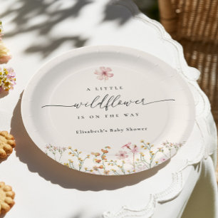 Wildflower Boho Baby Shower Paper Plate