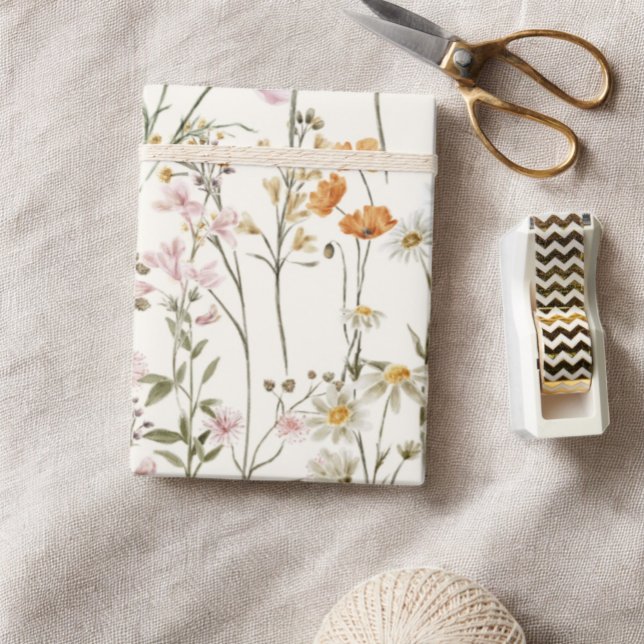 Wildflower Boho Bloom Garden Boho Wrapping Paper (Creator Uploaded)
