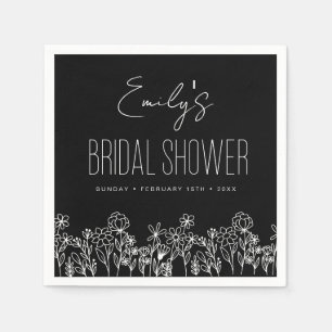Wildflower Boho Bridal Shower Floral Napkin