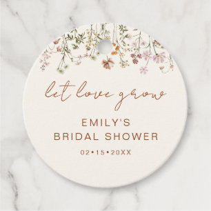 Wildflower Boho Bridal Shower Let Love Grow Garden Favour Tags