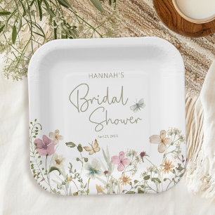 Wildflower Boho Bridal Shower Paper Plate