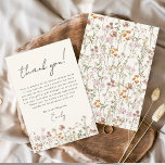 Wildflower Boho Bridal Shower Terracotta Thank You Card<br><div class="desc">Express your gratitude with our Terracotta Wildflower Bridal Shower Thank You Card. This beautifully designed card captures the essence of nature's charm, featuring vibrant wildflowers against a warm terracotta backdrop. The delicate wildflowers symbolise the beauty and uniqueness of each moment shared during the bridal shower. The terracotta colour palette adds...</div>