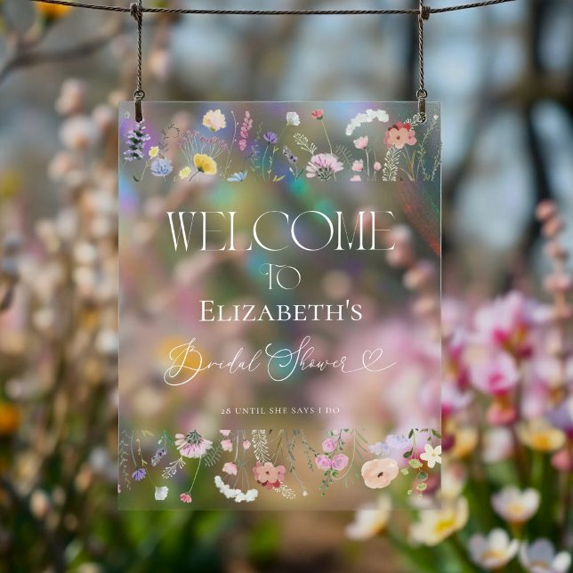 Wildflower Boho Bridal Shower Welcome Acrylic Sign (Creator Uploaded)