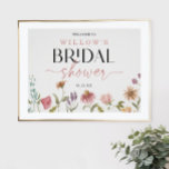 Wildflower Boho Bridal Shower Welcome Sign<br><div class="desc">This design features a delicate wreath bouquet of hand painted wildflowers and greenery along with a lovely combination of modern and rustic fonts. See the entire collection for more matching items!</div>
