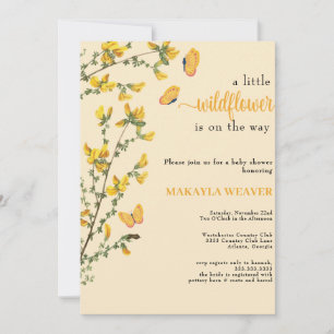 Wildflower Boho butterflies Baby Shower Invitation