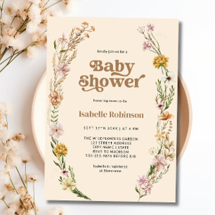 Wildflower Boho Chic Baby Shower Invitation