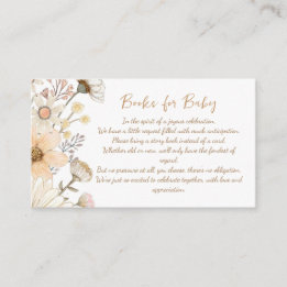 Wildflower Boho Chic Books For Baby Enclosure Card