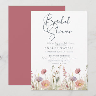 Wildflower Boho Chic Bridal Shower Invitation