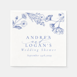 Wildflower Boho Chic Bridal Shower Napkin