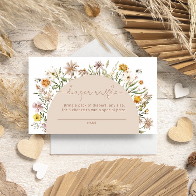 Wildflower Boho Chic Diaper Raffle Enclosure Card (Creator Uploaded)