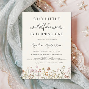 Wildflower Boho Chic First Birthday Invitation