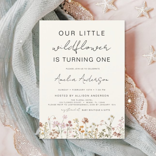 Wildflower Boho Chic First Birthday Terracotta Invitation (Creator Uploaded)